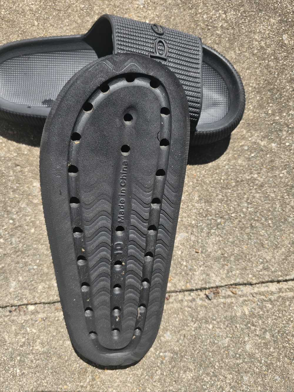 bebe Black Ribbed Slide Sandals - Picture 3 of 6